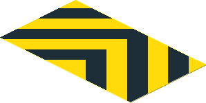 Sticker  1.1 x  1.9 with Danger Stripes Chevron