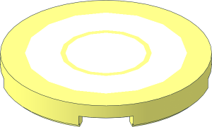 Tile  3 x  3 Round with White Ring and Circle Pattern