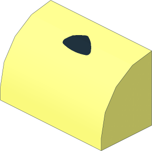 Brick  1 x  2 with Curved Top with Black Small Triangle Pattern