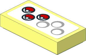 Tile  1 x  2 with 3 Poké Balls and 3 Empty Sockets Sticker