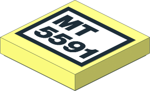 Tile  2 x  2 with "MT 5591" License Plate Sticker