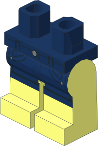Minifig Hips and Legs with Dark Blue Jeans Shorts with Pockets Pattern
