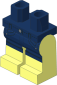 Minifig Hips and Legs with Dark Blue Jeans Shorts with Pockets Pattern