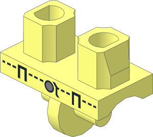 Minifig Hips with Silver Button and Belt Loops Pattern