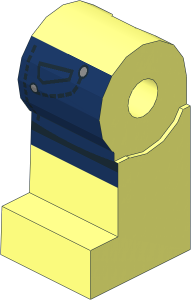 Minifig Leg Right with Dark Blue Jeans Shorts with Pockets Pattern