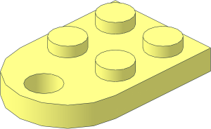 Plate  3 x  2 with Hole