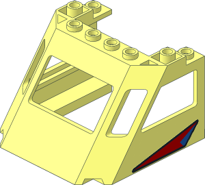 Train Front Sloping Top with Triangles with Black Outline and Red and Blue Filling Stickers