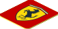 Sticker  0.9 x  0.8 with Ferrari Rounded Badge on Red Background