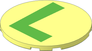 Tile  6 x  6 Round with Green Luigi Capital Letter "L" Pattern