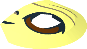 ~Brick Round 4 x 6 x 0.667 Oval with Face with Black / Reddish Brown Eyes Half Pattern