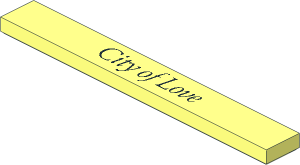 Tile  1 x  8 with "City of Love" Pattern