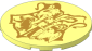 Tile  6 x  6 Round with Gold Hogwarts Crest Pattern