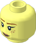 Minifig Head Female with Freckles, Dark Orange Eyebrows, Nougat Lips, Smile / Angry 2-Sided Pattern