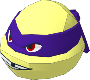 Minifig Head Ninja Turtle with Donatello Gritted Teeth Pattern