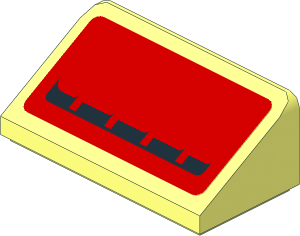 Slope Brick 31  1 x  2 x  0.667 with Black Deflectors on Red Face Right Sticker