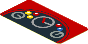 Sticker  0.9 x  1.8 with Black Dashboard on Red Background