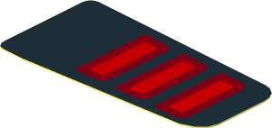 Sticker  0.9 x  1.8 with Red Taillamp on Black Background Right
