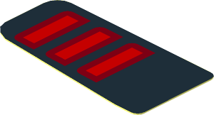 Sticker  0.9 x  1.8 with Red Taillamp on Black Background Left