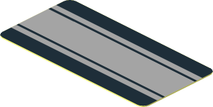 Sticker  0.9 x  1.8 with Grey Stripes on Black Background