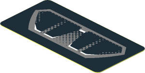 Sticker  0.8 x  1.8 with Silver Exhaust Pipes on Black Background