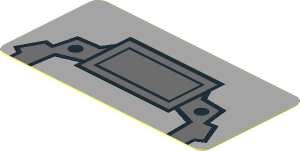 Sticker  0.9 x  1.8 with Dark Bluish Grey Panel with Two Hinged Arms