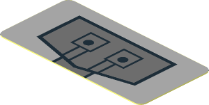 Sticker  0.9 x  1.8 with Dark Bluish Grey Panel and Two Black Rivets