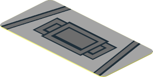 Sticker  0.9 x  1.8 with Dark Bluish Grey Panel and Two Dark Bluish Grey Stripes