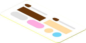 Sticker  0.9 x  1.8 with Paintbox, Mirror and Makeup Brushes