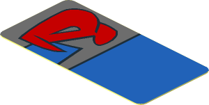 Sticker  0.9 x  1.8 with Red Markings and Blue Rectangle Right