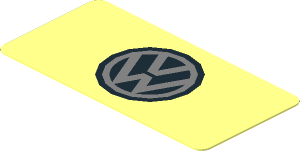 Sticker  0.9 x  1.8 with Metallic Silver VW Logo