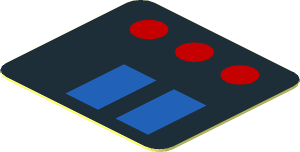 Sticker  0.9 x  0.8 with Red and Blue Buttons
