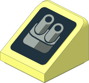 Slope Brick 31  1 x  1 x  0.667 with Twin Exhaust Pipes Left Sticker