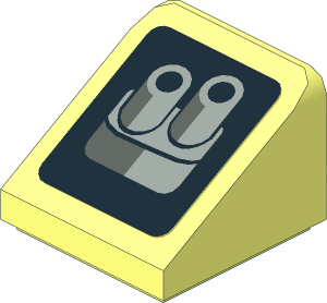 Slope Brick 31  1 x  1 x  0.667 with Twin Exhaust Pipes Right Sticker