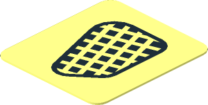 Sticker  0.9 x  0.8 with Black Grille on Transparent Background Left