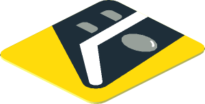 Sticker  0.9 x  0.8 with Black Headlamp on Yellow Background Right