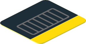 Sticker  1.0 x  0.9 with Dark Grey Exhaust Pipe on Black and Yellow Background Right