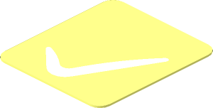 Sticker  0.9 x  0.8 with White Arc on Transparent Background Right