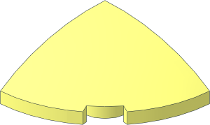 Brick  2 x  2 x  0.667 Quarter Circle with Curved Top