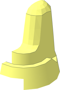 ~Minifig Hair Female Long Peaked Top Knot Inclined to the Left - Inside half