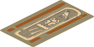 Sticker  3.3 x  1.8 with Hieroglyphs Type 2 (Swords on Bottom)
