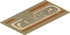 Sticker  3.3 x  1.8 with Hieroglyphs Type 3 (Arm on Bottom)