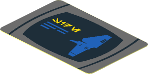 Sticker  1.2 x  1.8 with Aurebesh Characters "SIDE" and SW Imperial Shuttle Side View