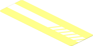 Sticker  1.2 x  3.9 with White Divided Left Front Stripes