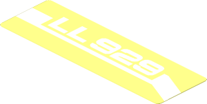 Sticker  1.2 x  3.8 with White 'LL929' Right Front Stripe