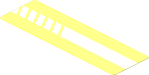 Sticker  1.2 x  3.8 with White Divided Right Front Stripes