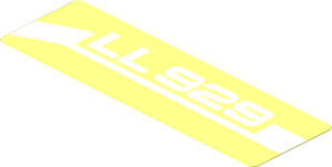 Sticker  1.2 x  3.8 with White 'LL929' Left Front Stripe