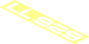 ~Sticker  1.2 x  3.8 with White 'LL929' Left Front Stripe - Text with Outerbox