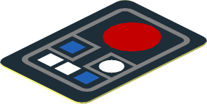 Sticker  1.2 x  0.8 with Blue, White and Red Buttons