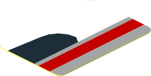 Sticker  1.2 x  0.8 with Red Line on Black, Grey and White Background Right