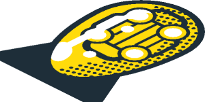 ~Sticker  0.8 x  1.2 with Yellow Headlamp and Red Stripe on Black Background Right - Headlamp